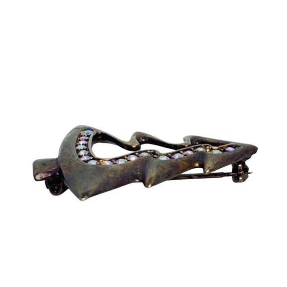 Tanya Creations Brass Tone AB Rhinestones Christmas Tree Brooch (5856) - Picture 2 of 4